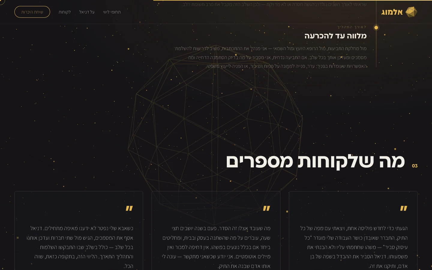 דניאל אלמוג — הסבר תחום לעומק והזמנה לשיחת היכרות
