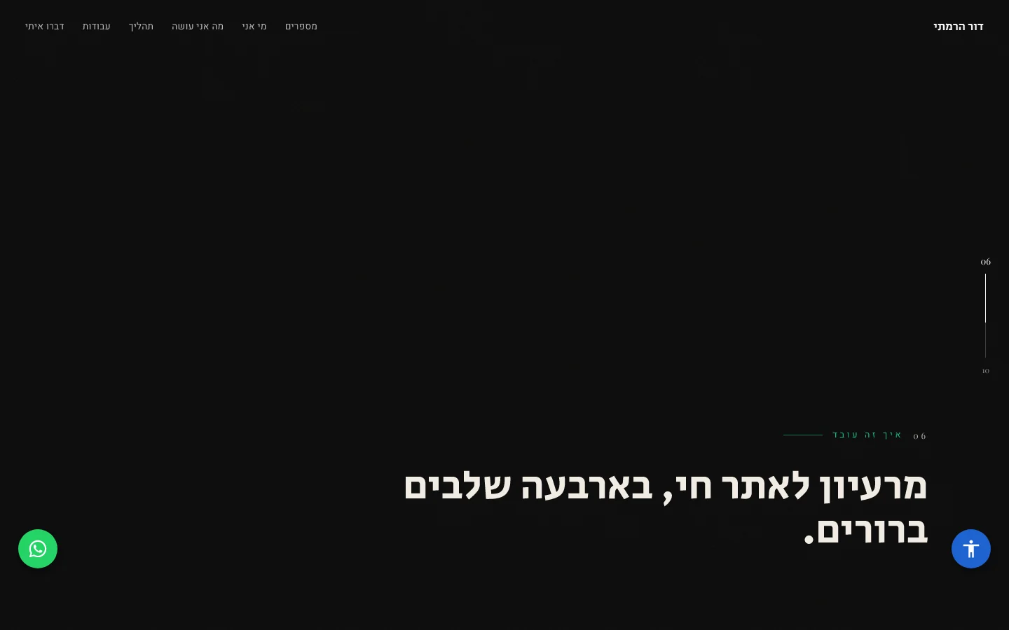 דור הרמתי — מקטע התהליך — ארבעה שלבים ברורים מרעיון לאתר חי